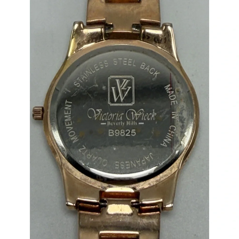 Victoria Wieck B9825 Rose Gold New‎ Battery Ladies Pave Watch 38MM 6.5